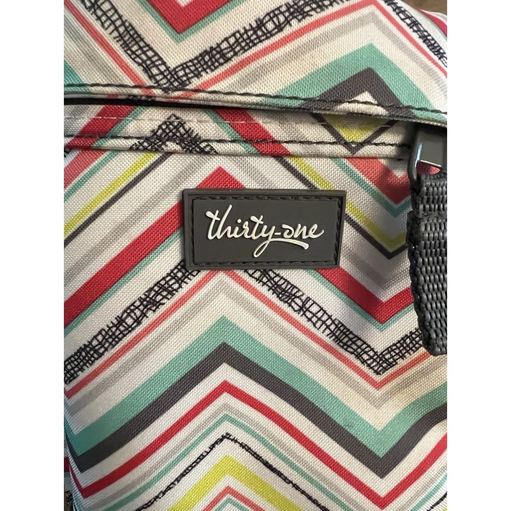 Thirty One 31 Party Punch‎ Backpack One Shoulder Chevron Laptop Storage - Picture 5 of 9